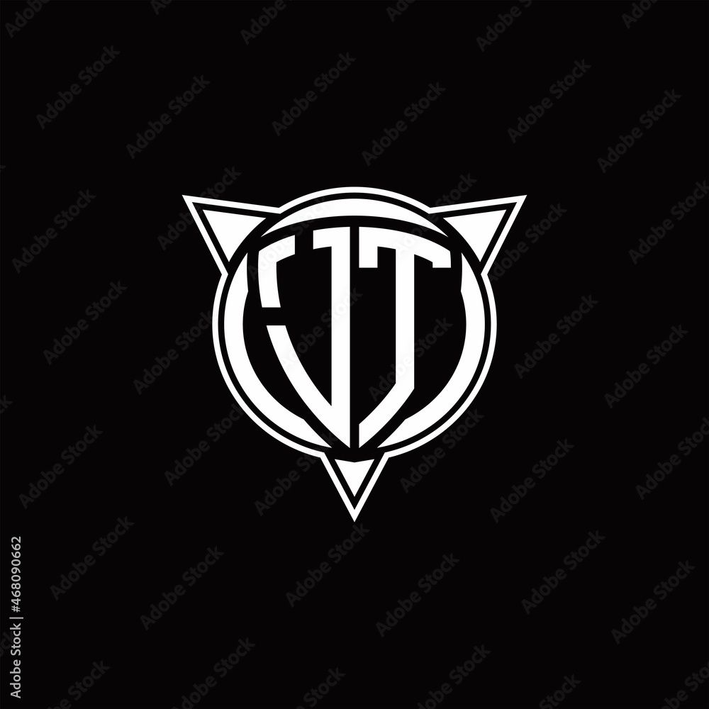 JT Logo monogram isolated with circle shape and three arrow design template JT Logo monogram isolated with circle shape and three arrow design template