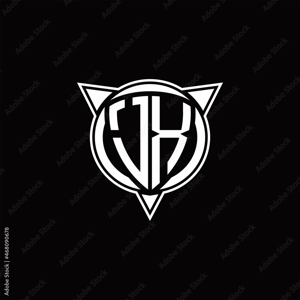 JX Logo monogram isolated with circle shape and three arrow design template JX Logo monogram isolated with circle shape and three arrow design template
