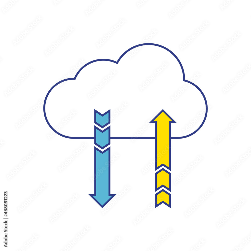 Cloud technology concept illustration (white background, vector, cut out) Cloud technology concept illustration (white background, vector, cut out)