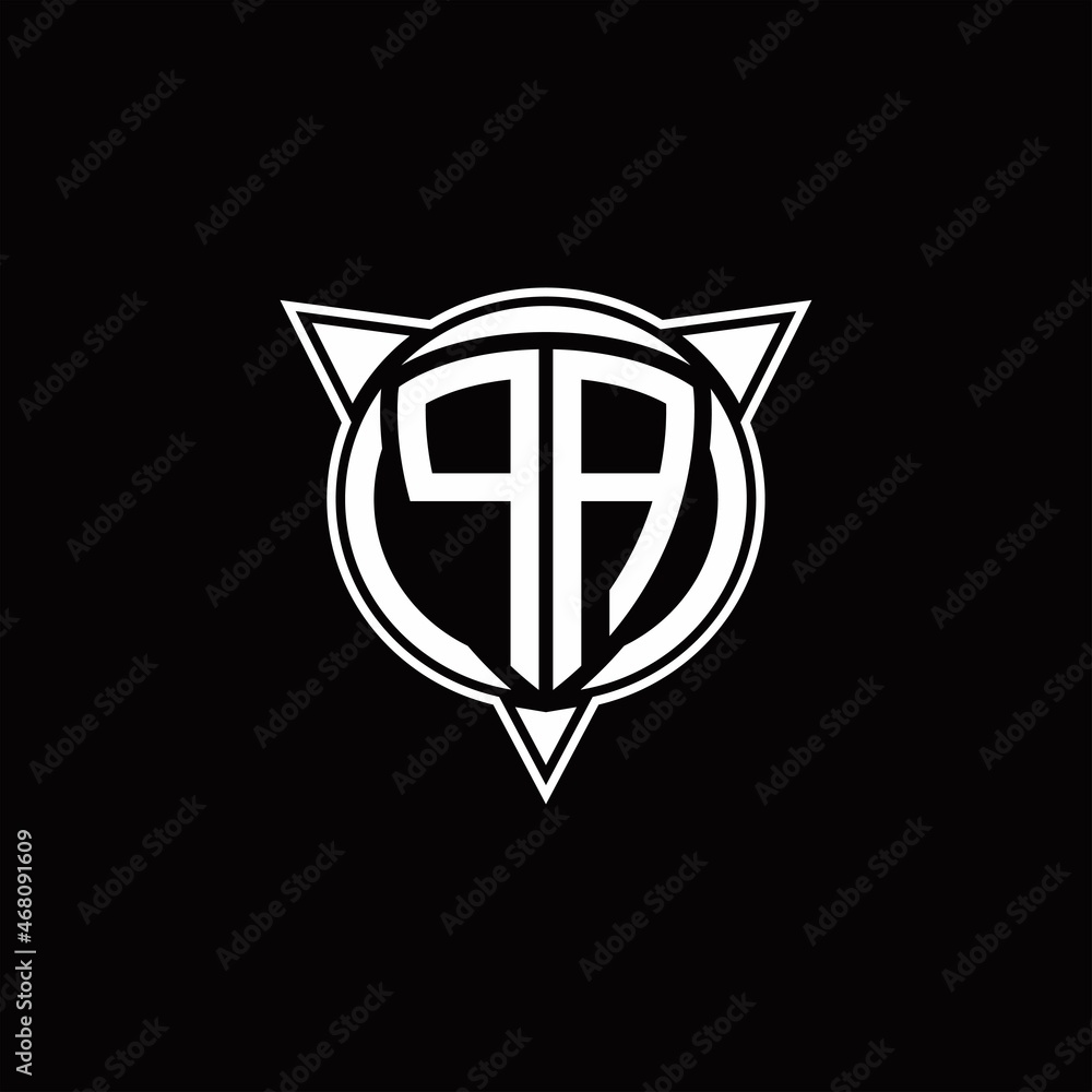 PA Logo monogram isolated with circle shape and three arrow design template PA Logo monogram isolated with circle shape and three arrow design template