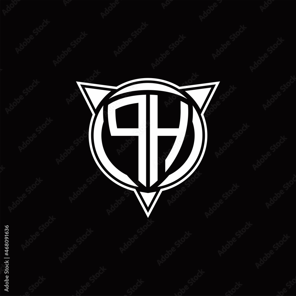 PH Logo monogram isolated with circle shape and three arrow design template PH Logo monogram isolated with circle shape and three arrow design template