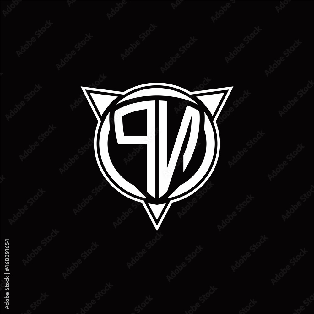 PN Logo monogram isolated with circle shape and three arrow design template PN Logo monogram isolated with circle shape and three arrow design template