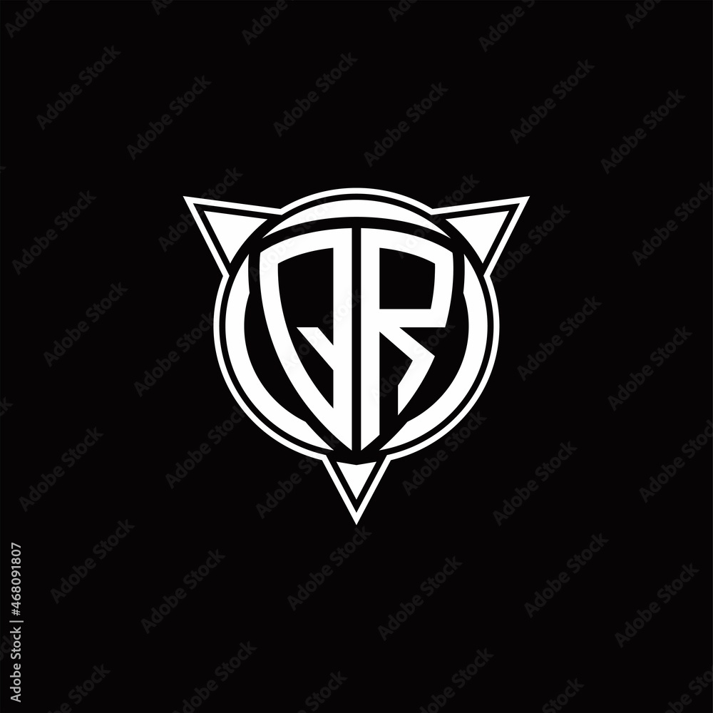 QR Logo monogram isolated with circle shape and three arrow design template QR Logo monogram isolated with circle shape and three arrow design template