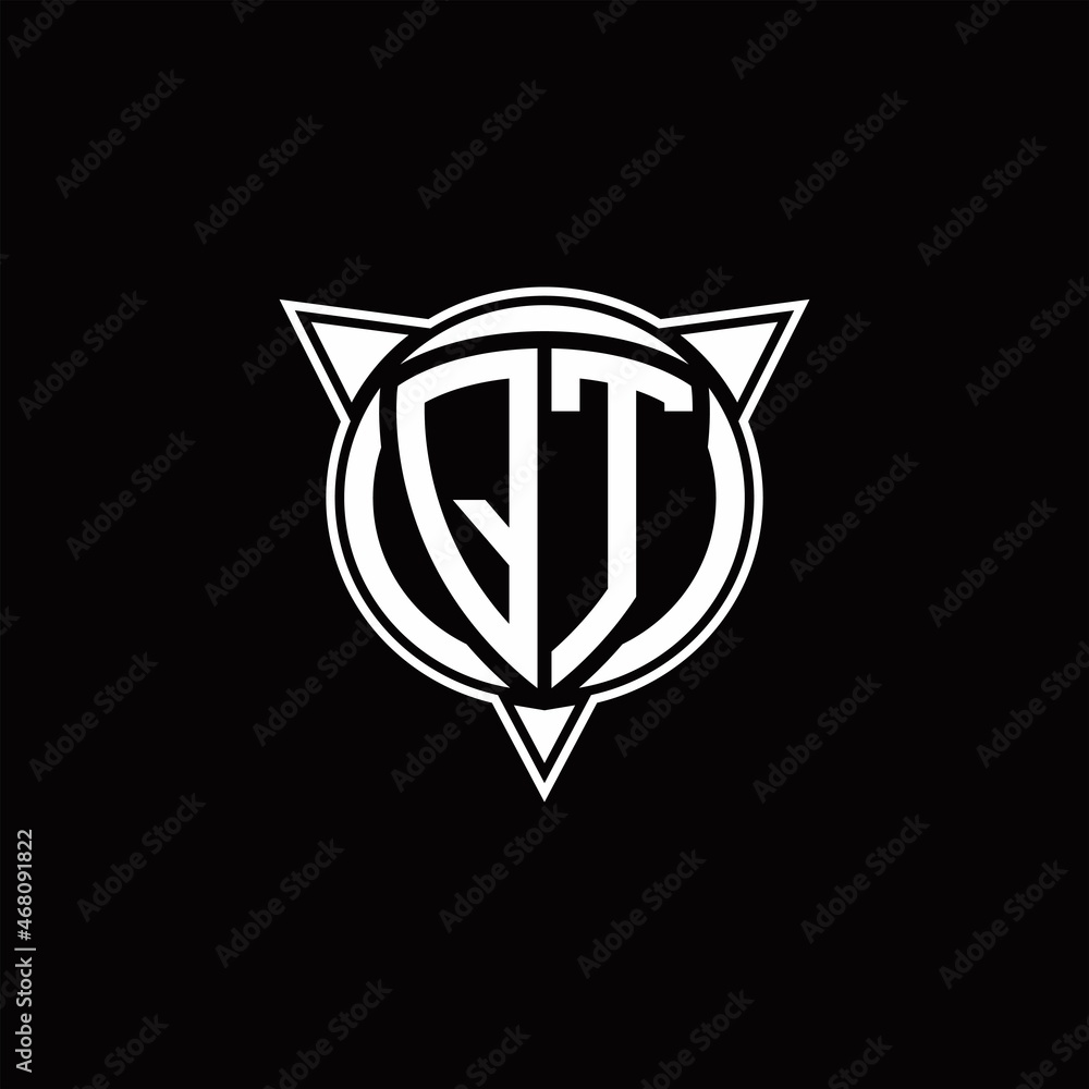 QT Logo monogram isolated with circle shape and three arrow design template QT Logo monogram isolated with circle shape and three arrow design template