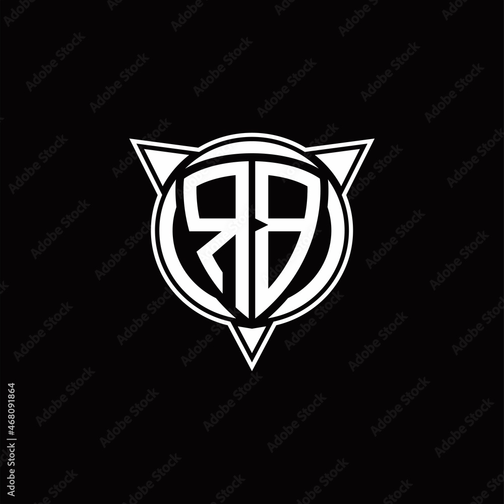 RB Logo monogram isolated with circle shape and three arrow design template RB Logo monogram isolated with circle shape and three arrow design template