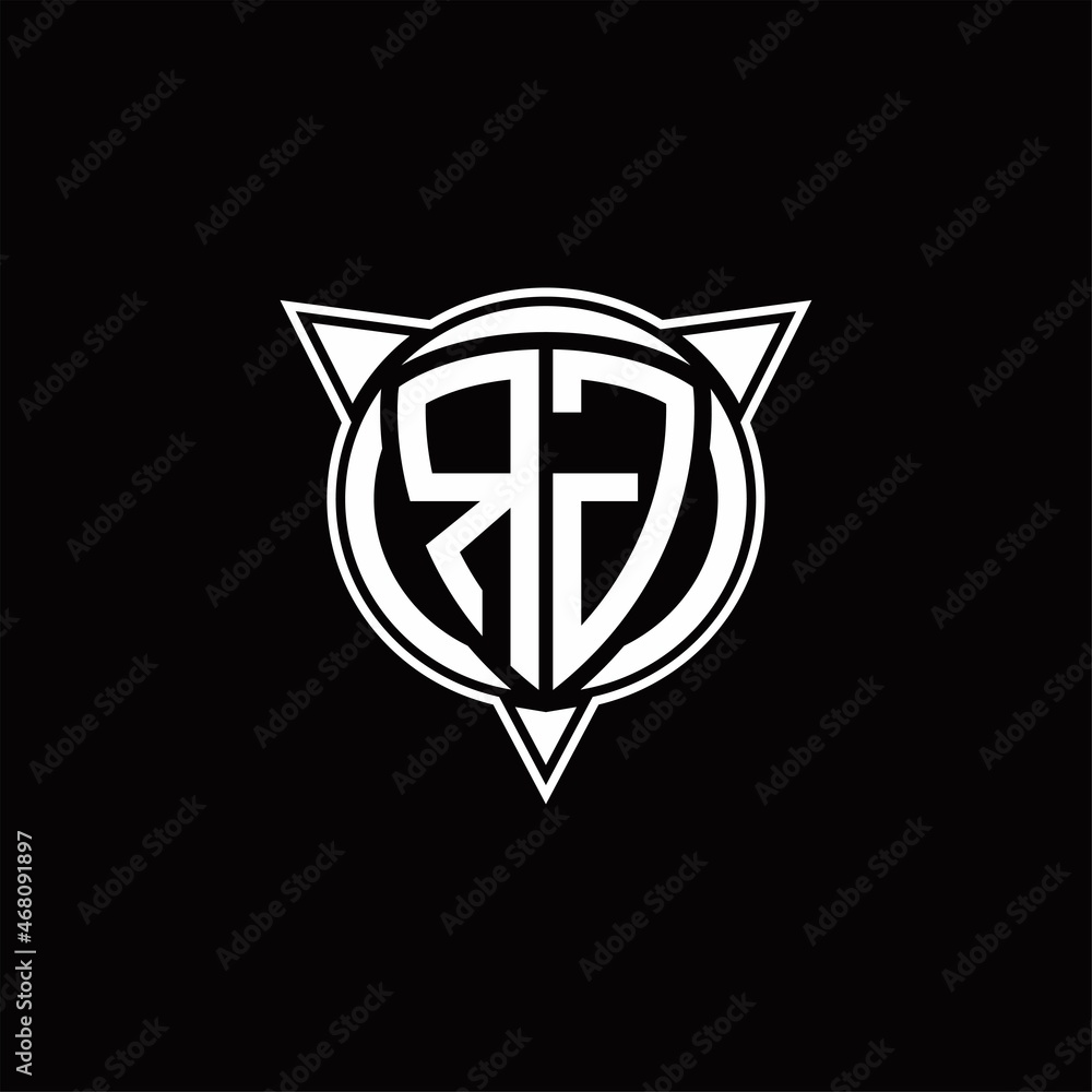 RG Logo monogram isolated with circle shape and three arrow design template RG Logo monogram isolated with circle shape and three arrow design template
