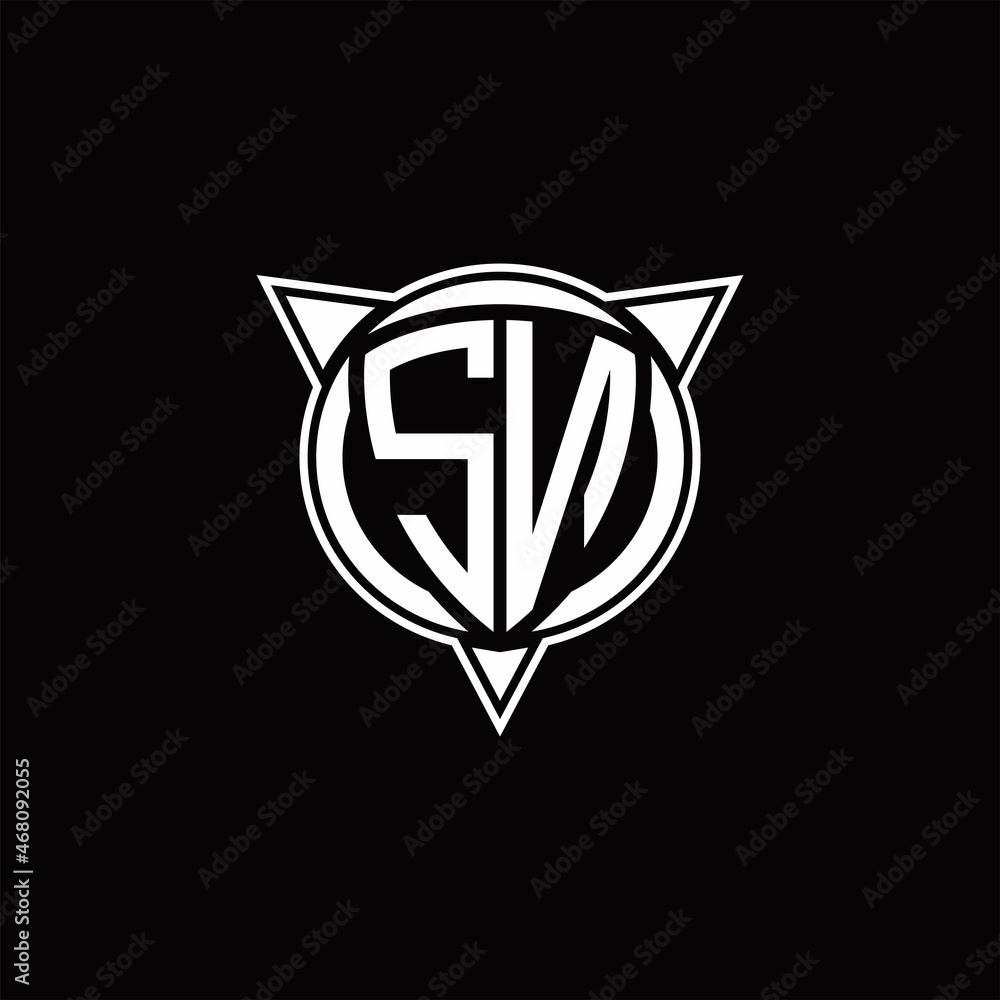 SN Logo monogram isolated with circle shape and three arrow design template SN Logo monogram isolated with circle shape and three arrow design template