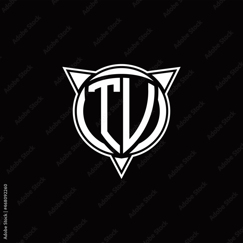 TV Logo monogram isolated with circle shape and three arrow design template TV Logo monogram isolated with circle shape and three arrow design template