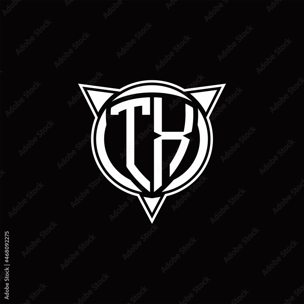 TX Logo monogram isolated with circle shape and three arrow design template TX Logo monogram isolated with circle shape and three arrow design template