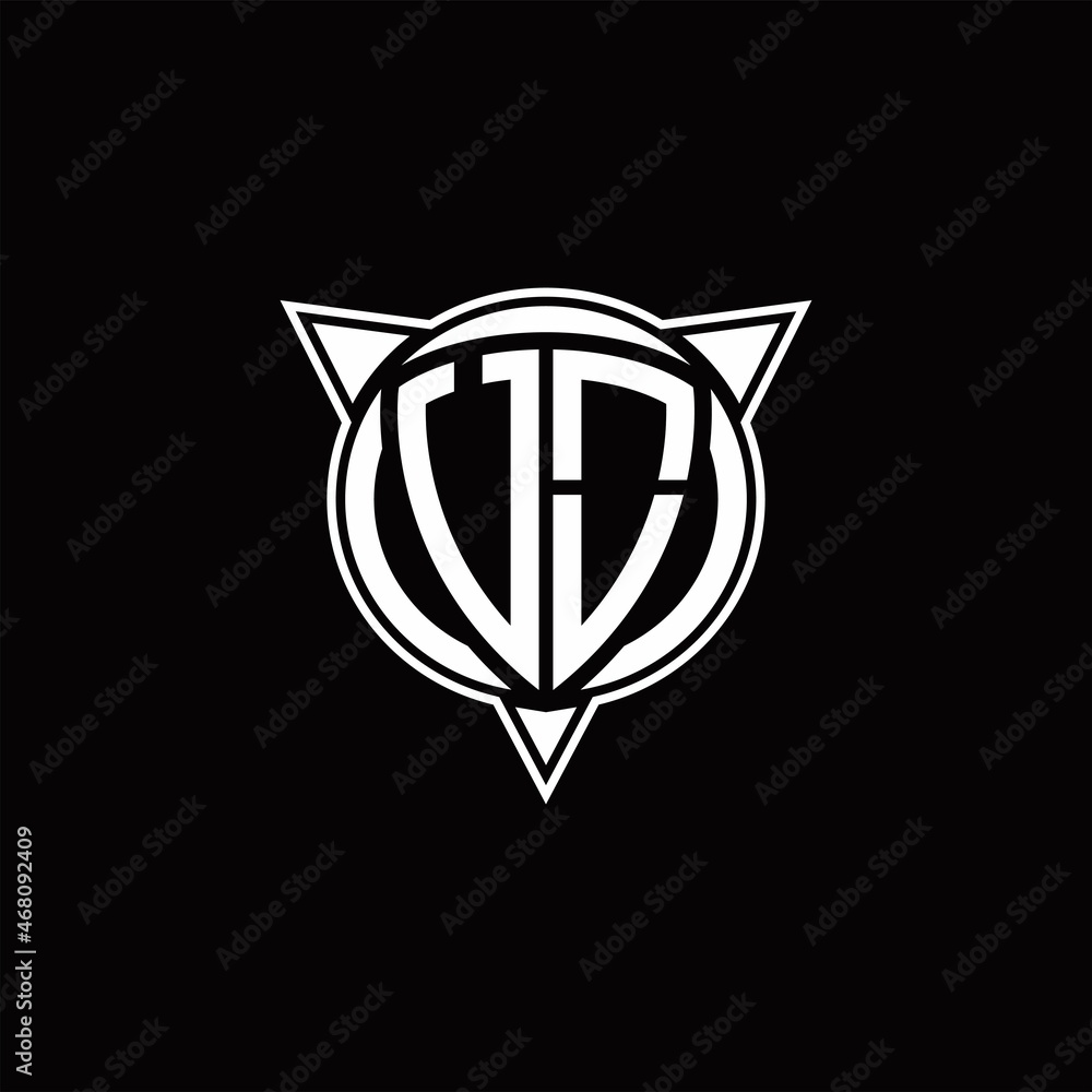 UO Logo monogram isolated with circle shape and three arrow design template UO Logo monogram isolated with circle shape and three arrow design template