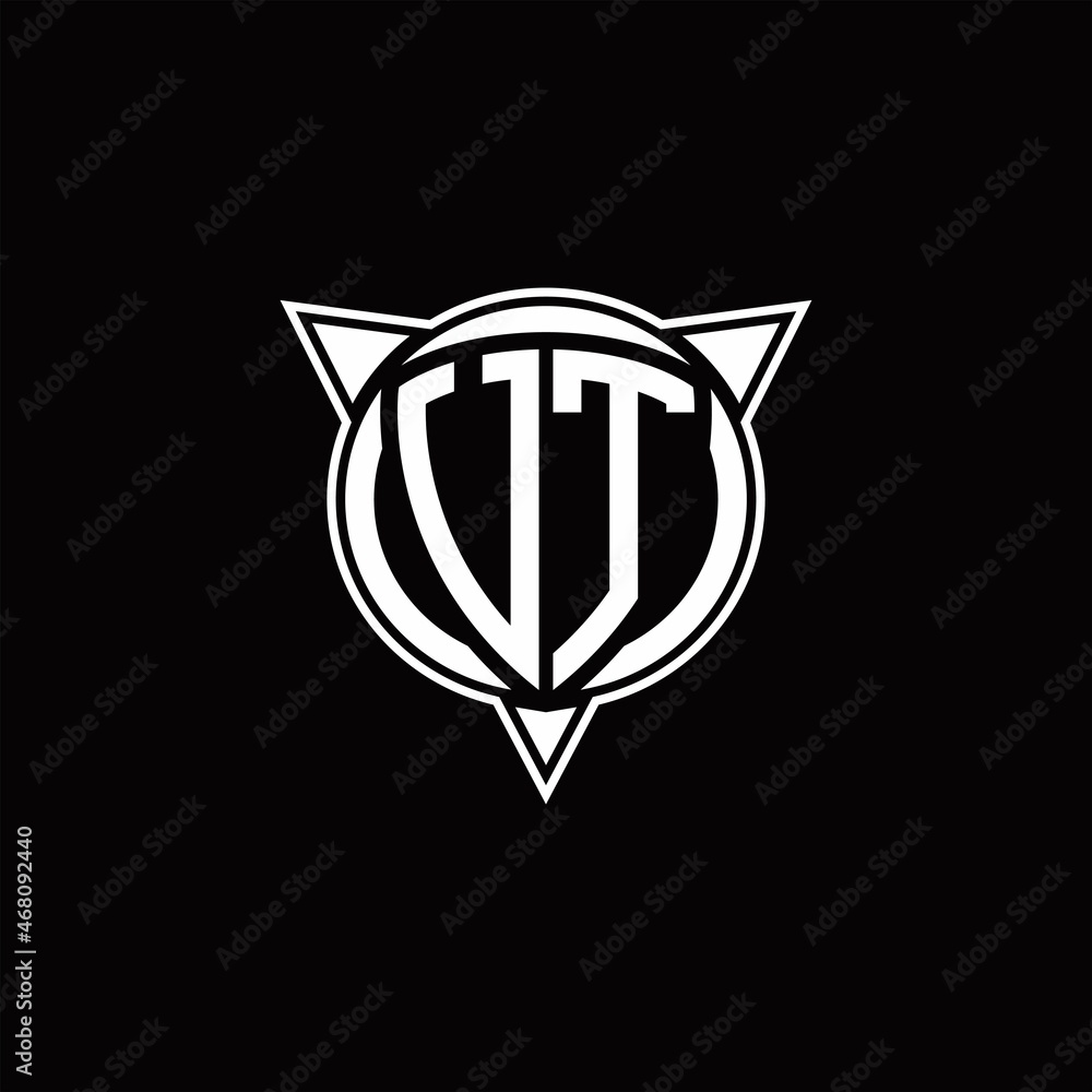 UT Logo monogram isolated with circle shape and three arrow design template UT Logo monogram isolated with circle shape and three arrow design template