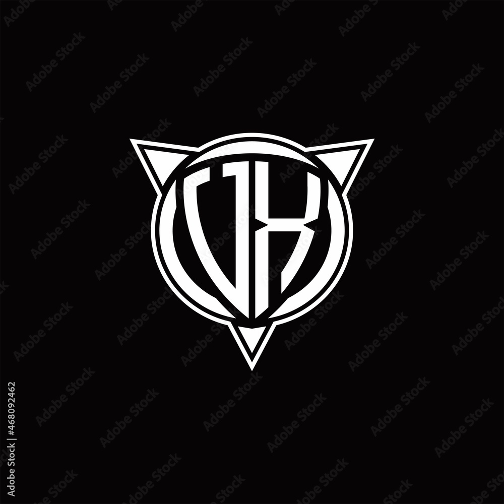UX Logo monogram isolated with circle shape and three arrow design template UX Logo monogram isolated with circle shape and three arrow design template