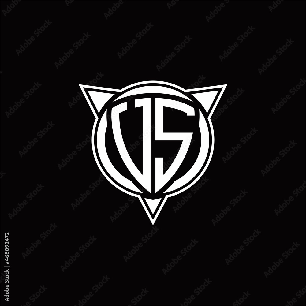 US Logo monogram isolated with circle shape and three arrow design template US Logo monogram isolated with circle shape and three arrow design template