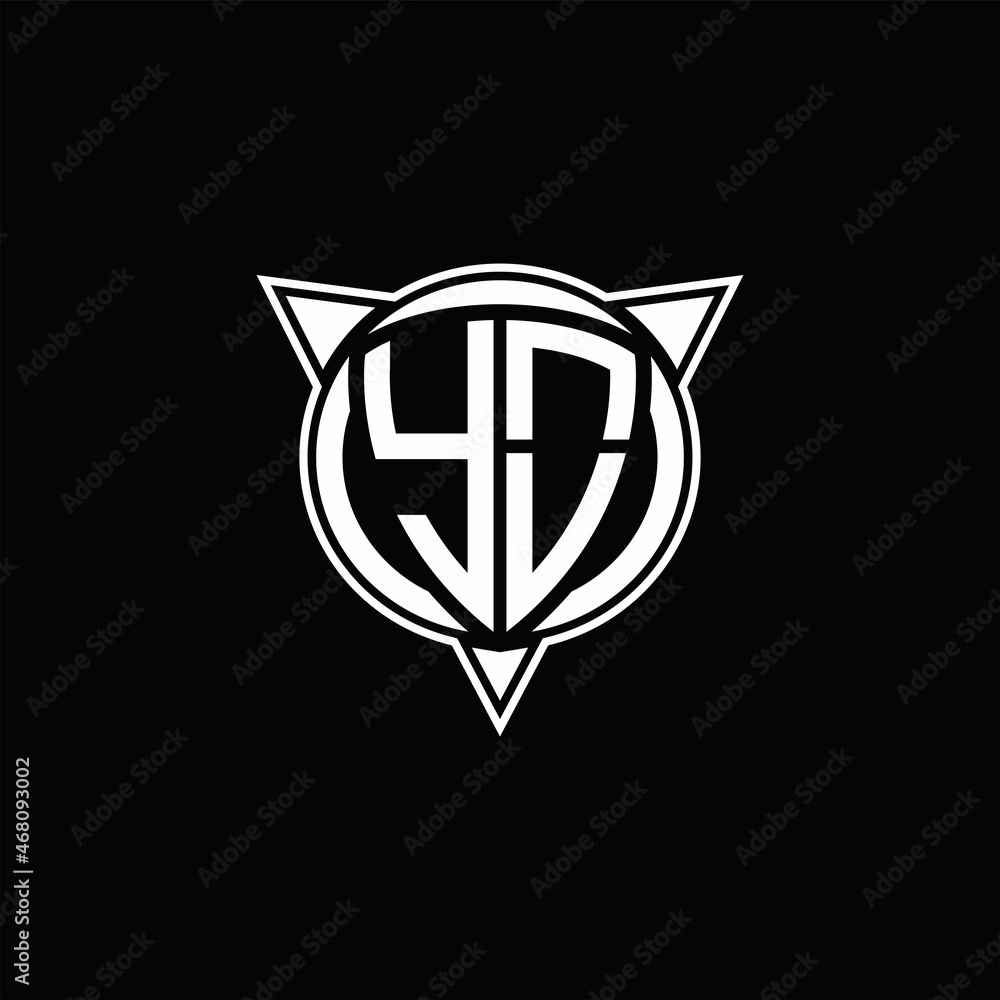 YO Logo monogram isolated with circle shape and three arrow design template YO Logo monogram isolated with circle shape and three arrow design template