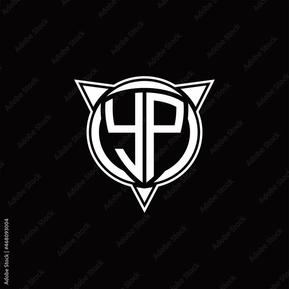YP Logo monogram isolated with circle shape and three arrow design template YP Logo monogram isolated with circle shape and three arrow design template