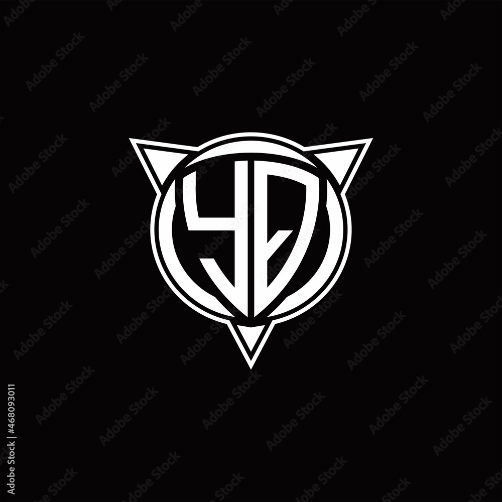 YQ Logo monogram isolated with circle shape and three arrow design template YQ Logo monogram isolated with circle shape and three arrow design template