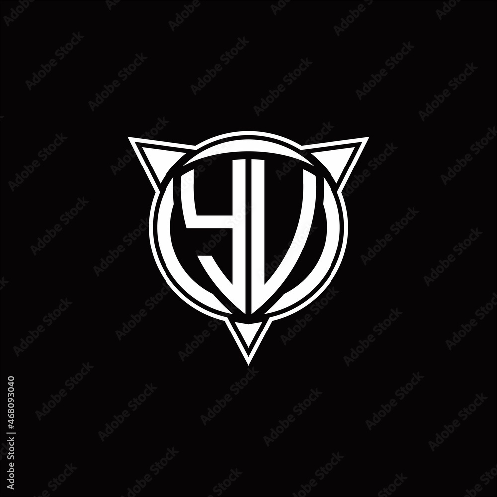 YV Logo monogram isolated with circle shape and three arrow design template YV Logo monogram isolated with circle shape and three arrow design template