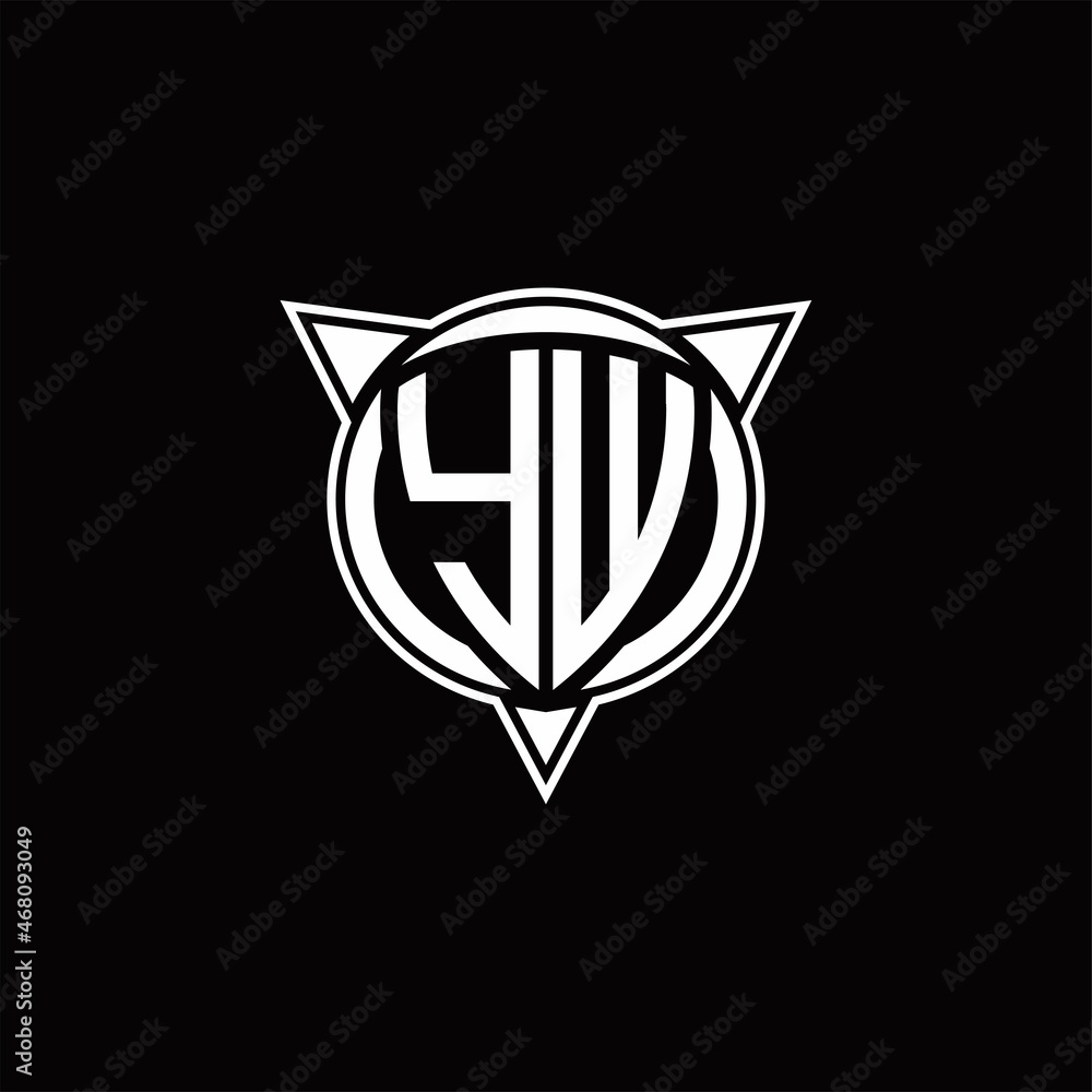 YW Logo monogram isolated with circle shape and three arrow design template YW Logo monogram isolated with circle shape and three arrow design template