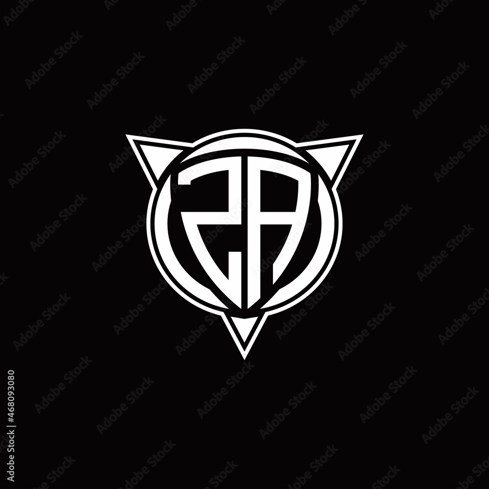 ZAQ Logo monogram isolated with circle shape and three arrow design template ZAQ Logo monogram isolated with circle shape and three arrow design template