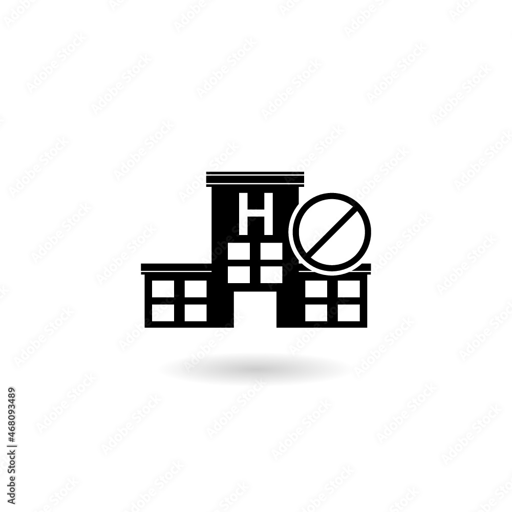 No visiting icon with shadow isolated on white background No visiting icon with shadow isolated on white background