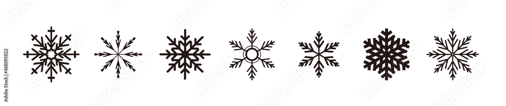 美しい雪の結晶のセット。クリスマスの素材。 美しい雪の結晶のセット。クリスマスの素材。