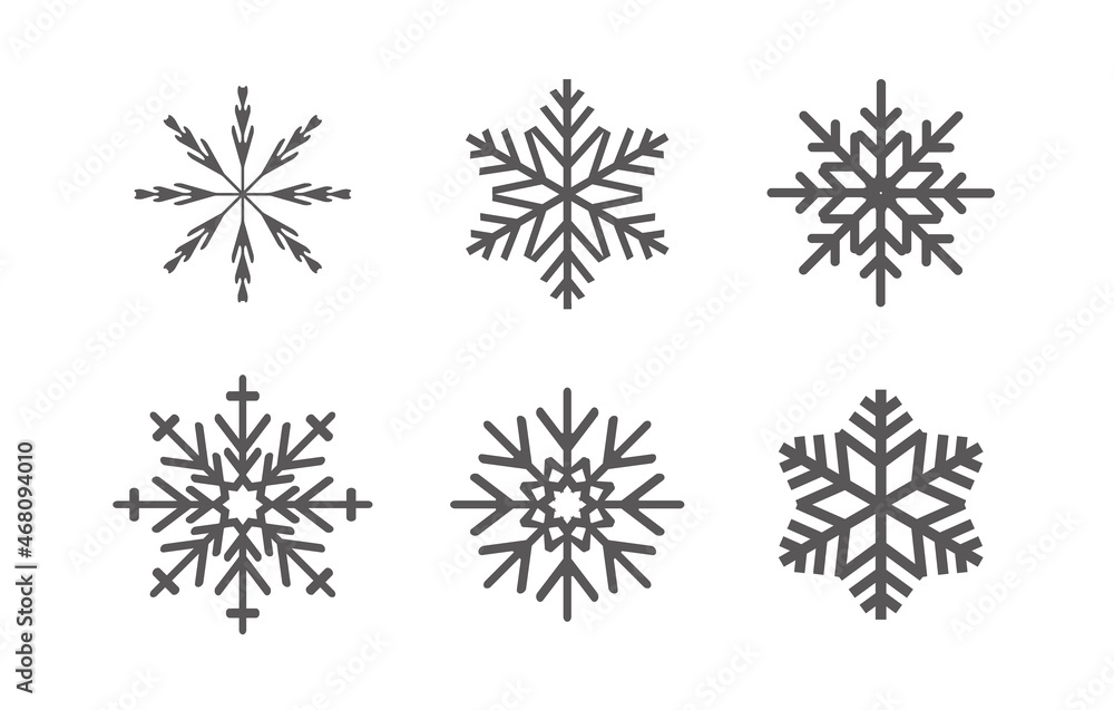 美しい雪の結晶のセット。クリスマスの素材。 美しい雪の結晶のセット。クリスマスの素材。