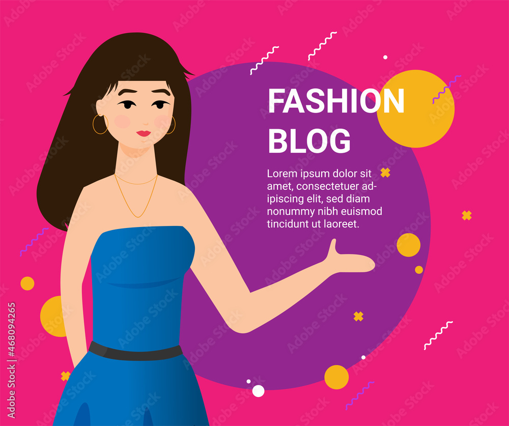 Flat fashion shopping girl illustration Flat fashion shopping girl illustration