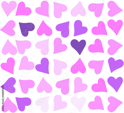 seamless pattern with pink hearts