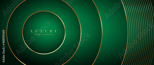 Luxury Green background vector. Abstract emerald and golden lines background with glow effect. Modern style wallpaper for poster, ads, sale banner, business presentation and packaging design.