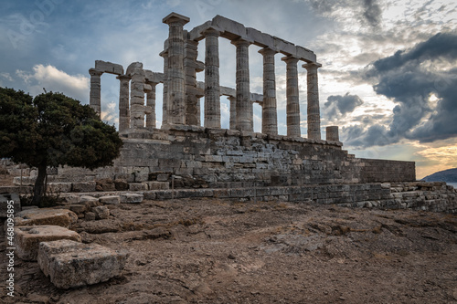 Thunderclouds over the ruins of the temple