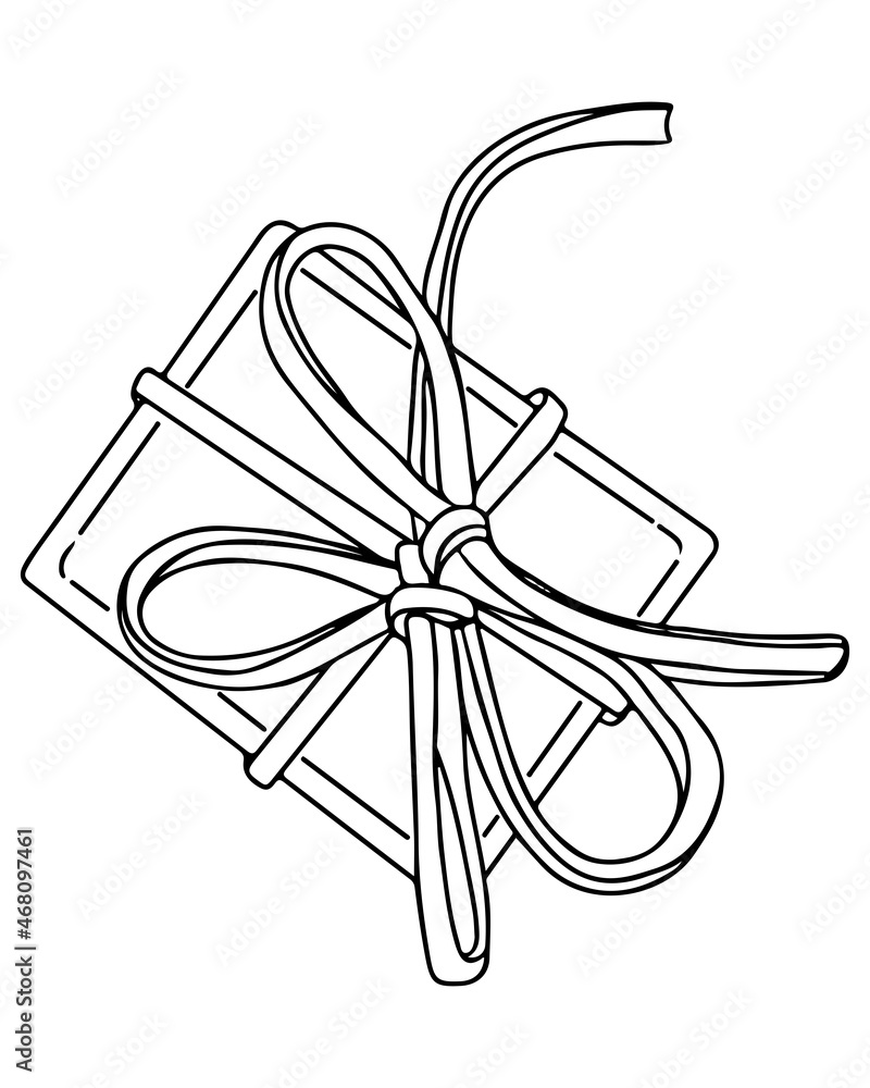 Vector holiday festive gift with ribbon
