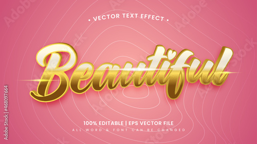 Shiny Gold Beautiful 3d Text Style Effect. Editable illustrator text style.
