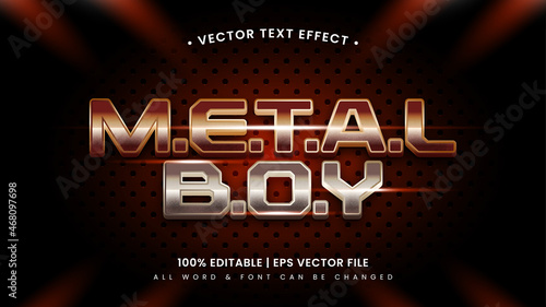 Metal boy 3d text style effect. Editable illustrator text style.