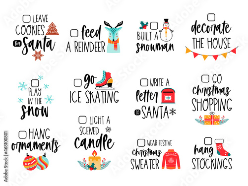 Christmas planner to do list winter holiday diary stickers