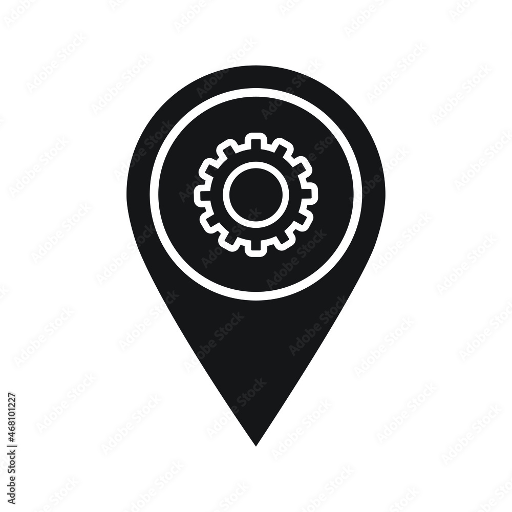 Options, pin, setting icon design vector illustration