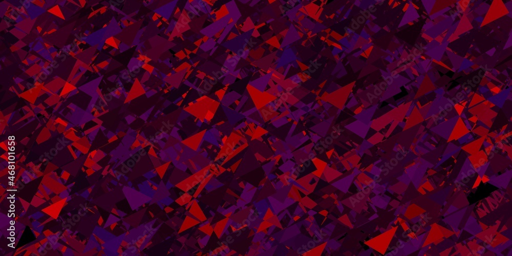 Dark blue, red vector background with polygonal forms.