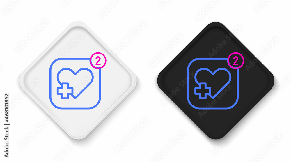 Line Smartphone with heart rate monitor function icon isolated on white background. Colorful outline concept. Vector Line Smartphone with heart rate monitor function icon isolated on white background. Colorful outline concept. Vector