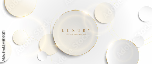 Luxury gold background vector. Abstract white and golden lines background with glow effect. Modern style wallpaper for poster, ads, sale banner, business presentation and packaging design.