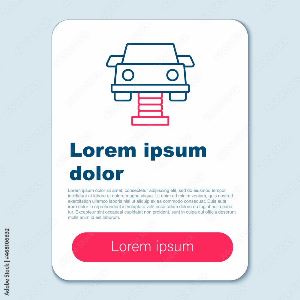 Line Swing car on the playground icon isolated on grey background. Childrens carousel with car. Amusement icon. Colorful outline concept. Vector Line Swing car on the playground icon isolated on grey background. Childrens carousel with car. Amusement icon. Colorful outline concept. Vector