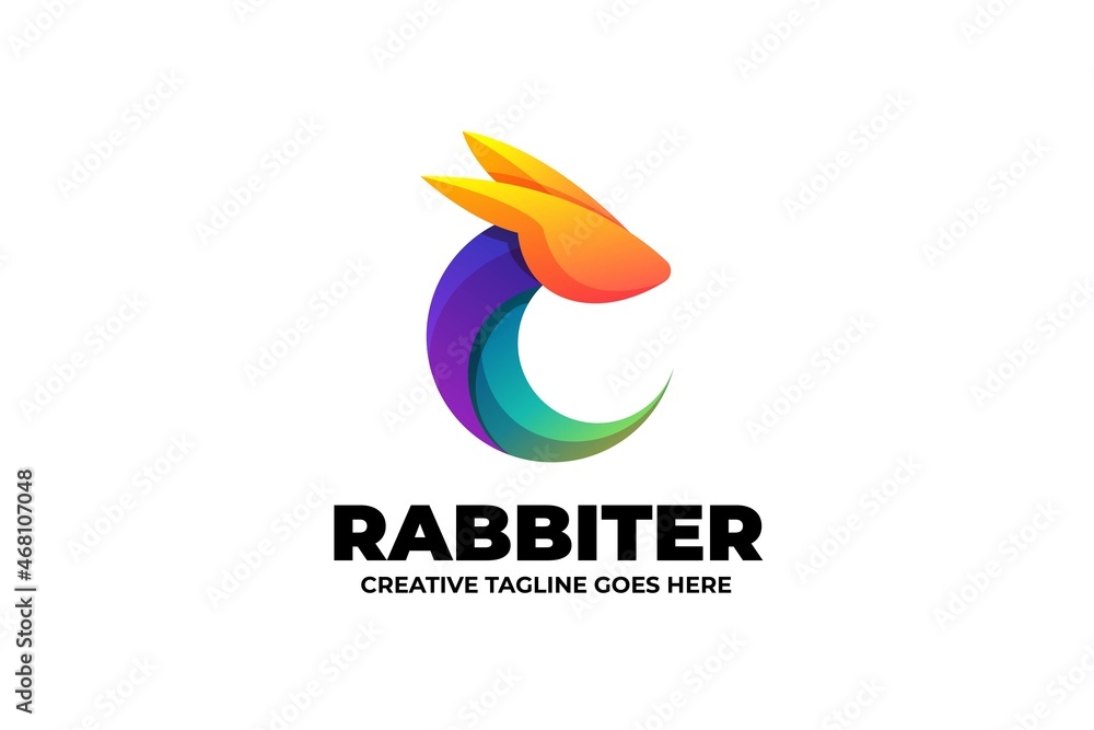 Abstract Gradient Rabbit Logo Abstract Gradient Rabbit Logo