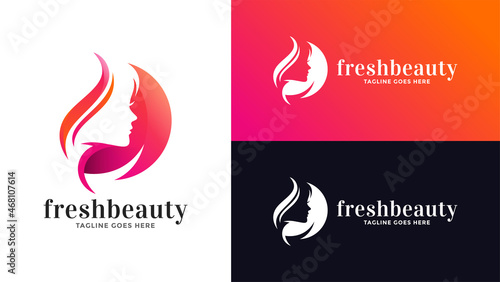 Fresh beauty simple and elegant logo conceptBeauty salon logo concept