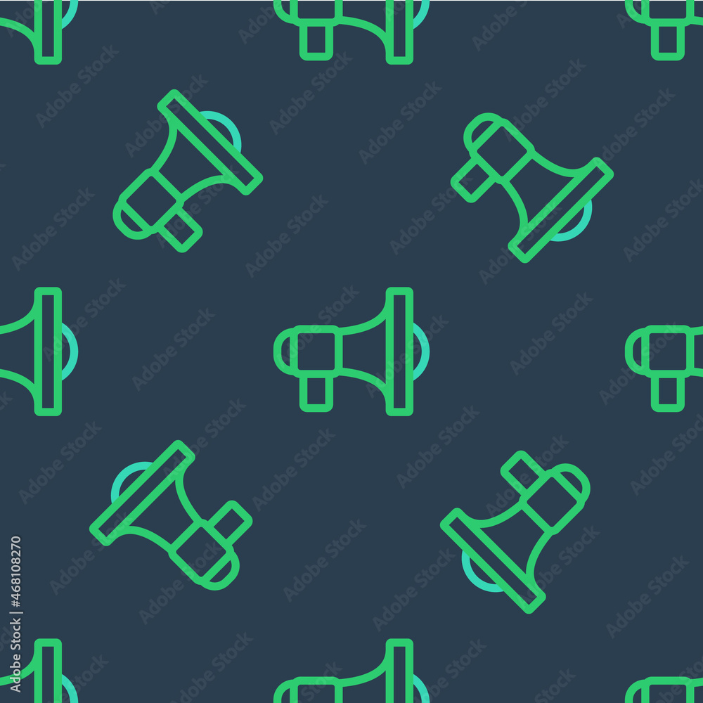 Line Megaphone icon isolated seamless pattern on blue background. Speaker sign. Vector Line Megaphone icon isolated seamless pattern on blue background. Speaker sign. Vector