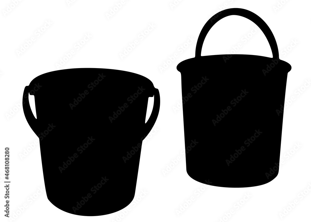 Large buckets. Vector image. Large buckets. Vector image.