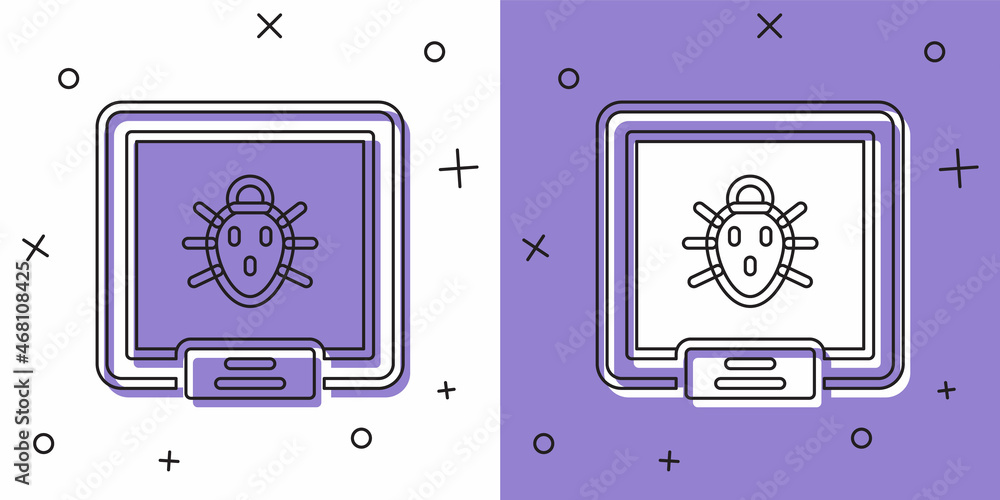 Set Colorado beetle icon isolated on white and purple background. Vector Set Colorado beetle icon isolated on white and purple background. Vector
