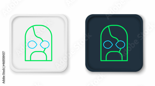 Line Mexican wrestler icon isolated on white background. Colorful outline concept. Vector