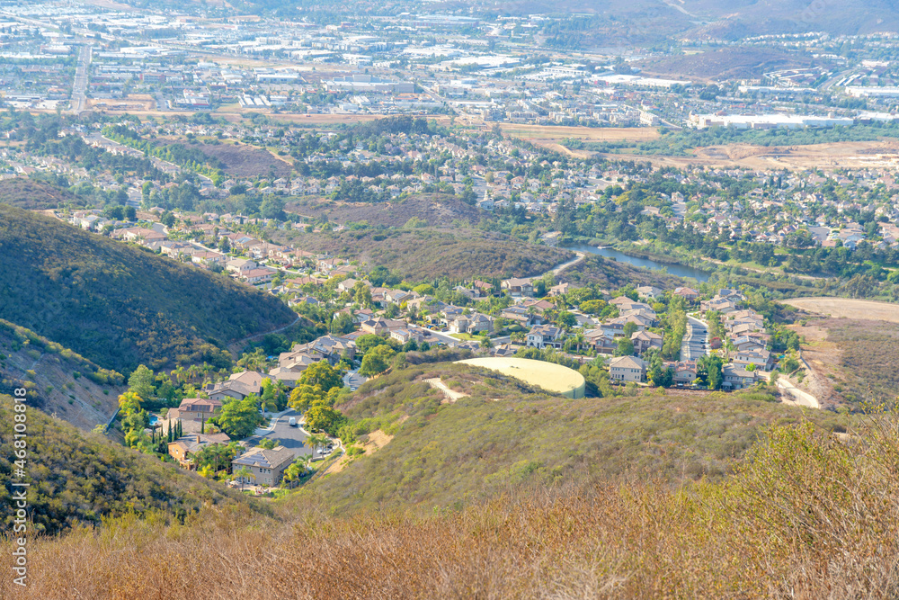 View below the mountain of Double Peak Park in San Marcos, California