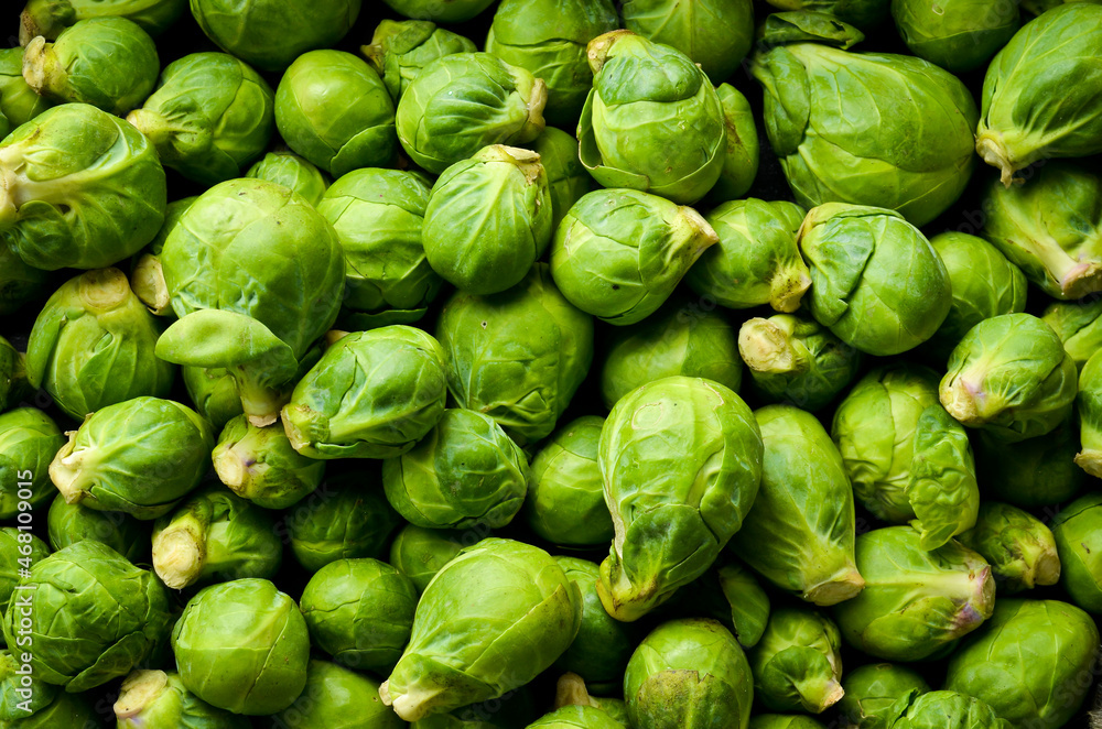 Brussels sprouts, macro photo. Healthy food. Fresh vegetables. Top view. Brussels sprouts, macro photo. Healthy food. Fresh vegetables. Top view.