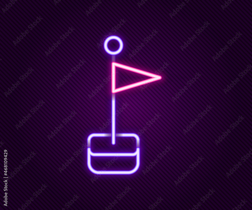 Glowing neon line Flag icon isolated on black background. Location marker symbol. Colorful outline concept. Vector Glowing neon line Flag icon isolated on black background. Location marker symbol. Colorful outline concept. Vector
