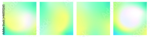 Set of vector, gentle, pastel, simple, trendy gradients. 2022, 2023 collection of modern colors. Palette for decoration and design. Isolated palettes. Stretching color. Green, yellow, gray, white.