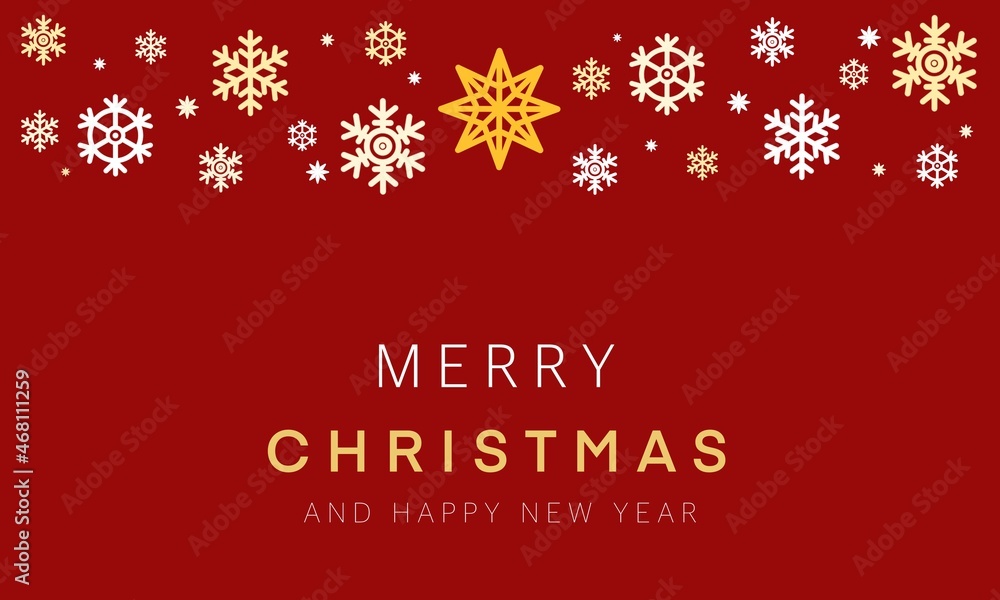 シンプルで可愛いクリスマスハッピーホリデー背景壁紙素材 雪の結晶 赤 Stock Illustration Adobe Stock